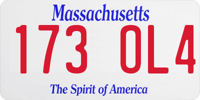 MA license plate 173OL4