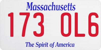 MA license plate 173OL6