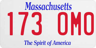 MA license plate 173OM0