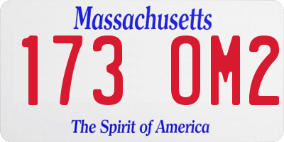 MA license plate 173OM2