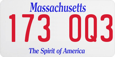 MA license plate 173OQ3