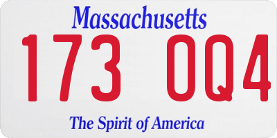 MA license plate 173OQ4