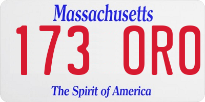 MA license plate 173OR0