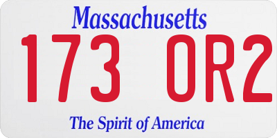 MA license plate 173OR2