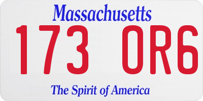 MA license plate 173OR6