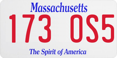 MA license plate 173OS5