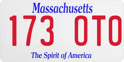 MA license plate 173OT0