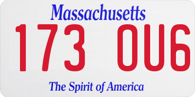 MA license plate 173OU6
