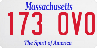MA license plate 173OV0