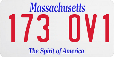 MA license plate 173OV1
