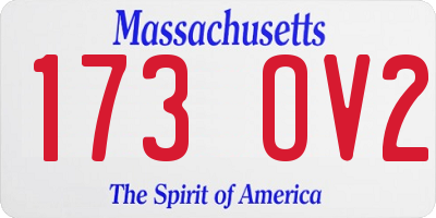 MA license plate 173OV2