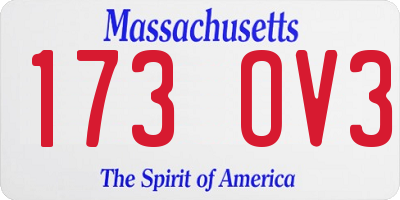 MA license plate 173OV3