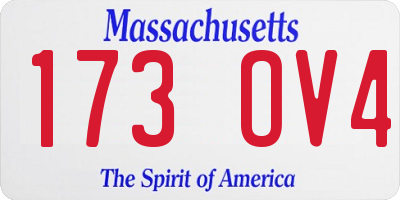 MA license plate 173OV4