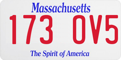 MA license plate 173OV5