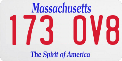 MA license plate 173OV8