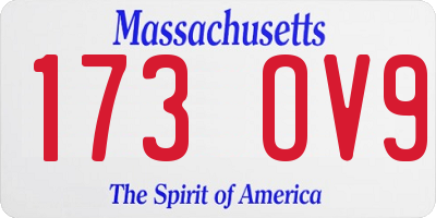 MA license plate 173OV9