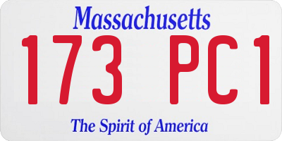 MA license plate 173PC1