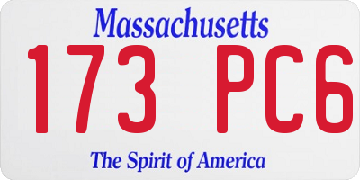 MA license plate 173PC6