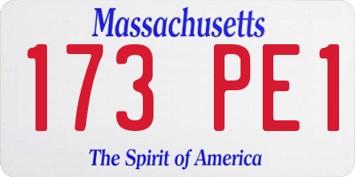 MA license plate 173PE1
