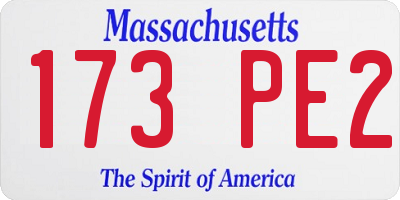 MA license plate 173PE2