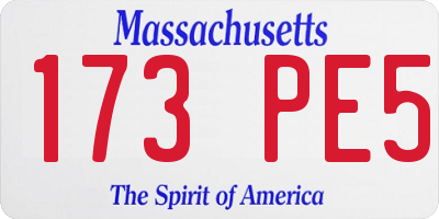 MA license plate 173PE5