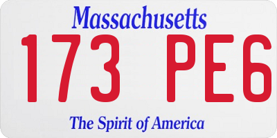 MA license plate 173PE6