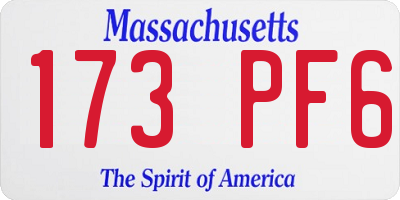 MA license plate 173PF6