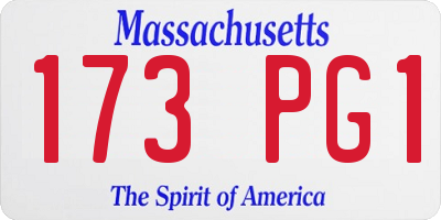 MA license plate 173PG1