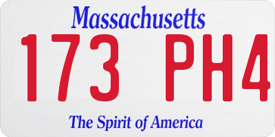 MA license plate 173PH4