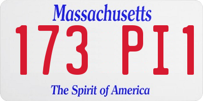 MA license plate 173PI1