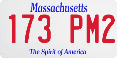 MA license plate 173PM2