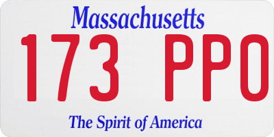 MA license plate 173PP0