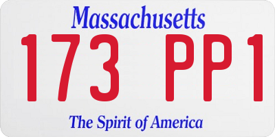 MA license plate 173PP1