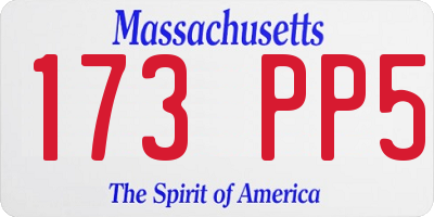 MA license plate 173PP5
