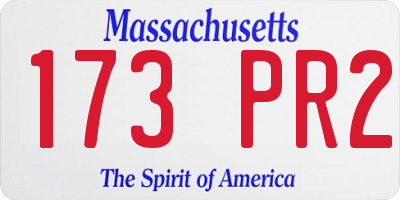 MA license plate 173PR2