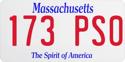 MA license plate 173PS0