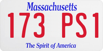 MA license plate 173PS1
