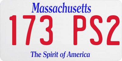 MA license plate 173PS2