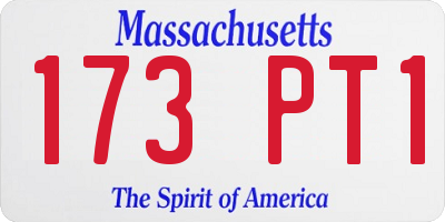 MA license plate 173PT1