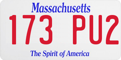 MA license plate 173PU2