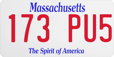 MA license plate 173PU5