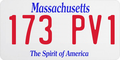 MA license plate 173PV1