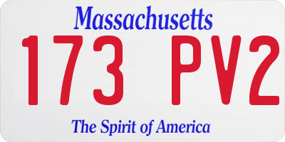 MA license plate 173PV2