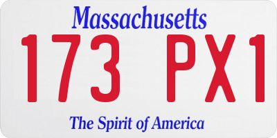MA license plate 173PX1
