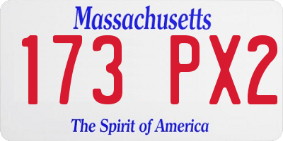MA license plate 173PX2