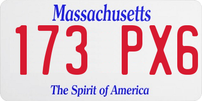 MA license plate 173PX6