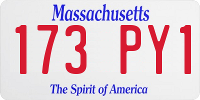 MA license plate 173PY1