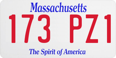 MA license plate 173PZ1