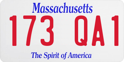 MA license plate 173QA1