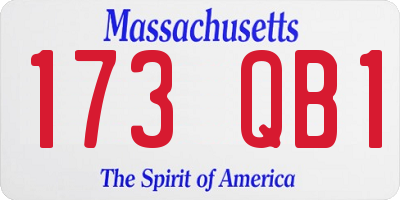 MA license plate 173QB1